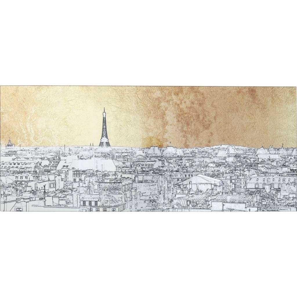 Bild Glas Metallic Paris View 50x120cm