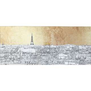Bild Glas Metallic Paris View 50x120cm