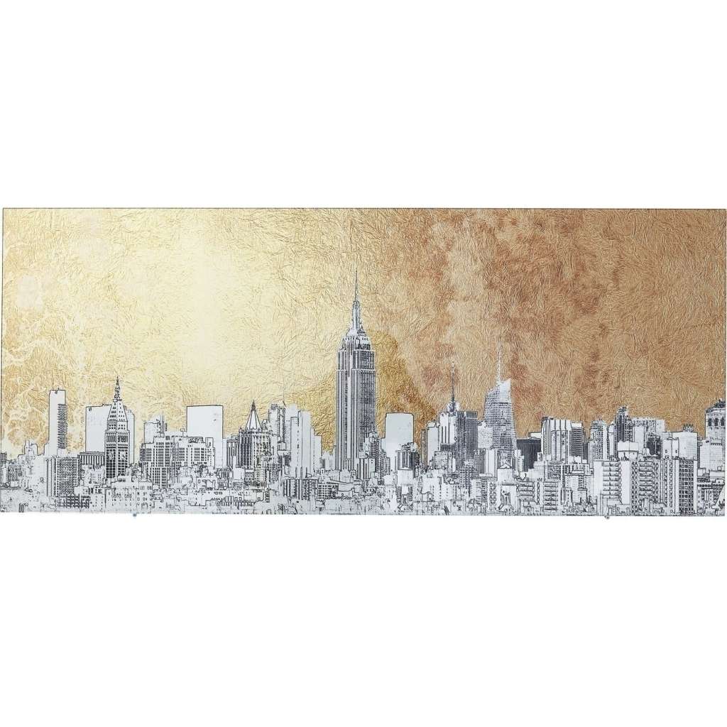 Bild Glas Metallic NY View 50x120cm