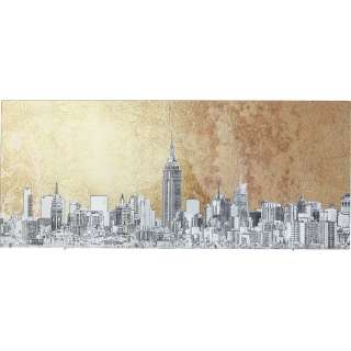 Bild Glas Metallic NY View 50x120cm