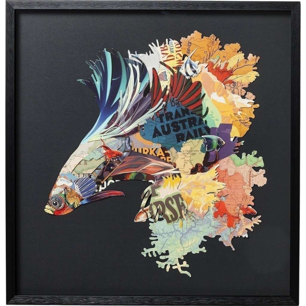 Bild Frame Art Betta Fish Colore Left 65x65cm