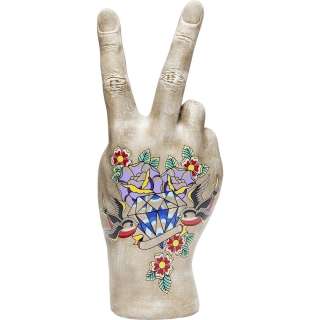 Deko Hand Victory Tattoo Flowers 36cm