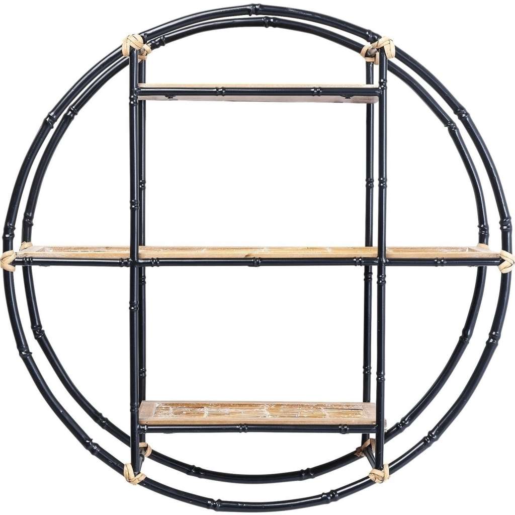 Wandregal Jungle Bamboo Schwarz Ø60cm