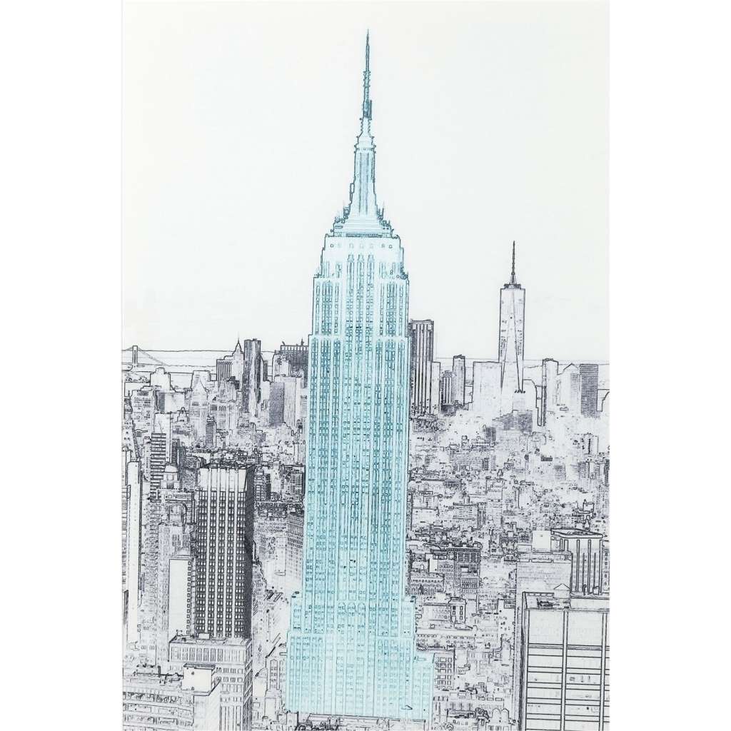 Bild Glas Drawing Empire State Building 120x80cm