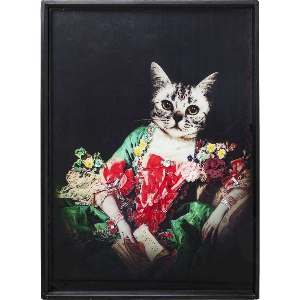 Bild Frame Lady Cat 80x60cm