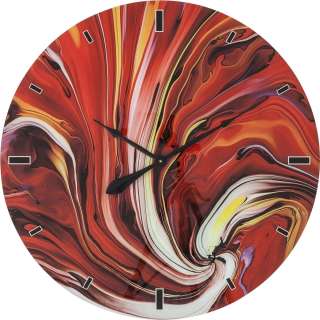 Wanduhr Glas Chaos Fire