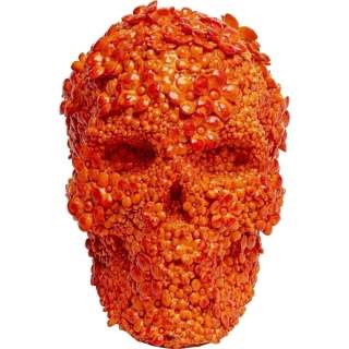 Spardose Skull Flowers Orange