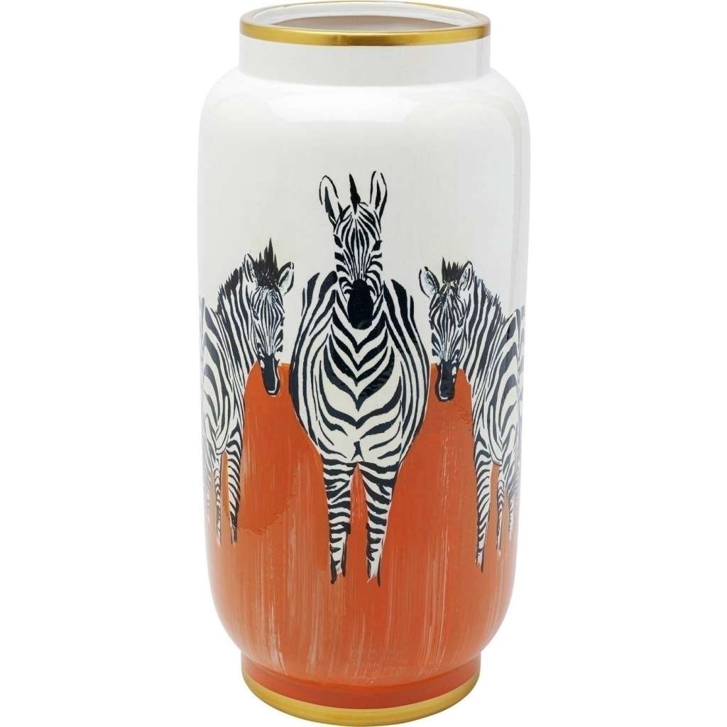 Vase Zebras Orange 39cm