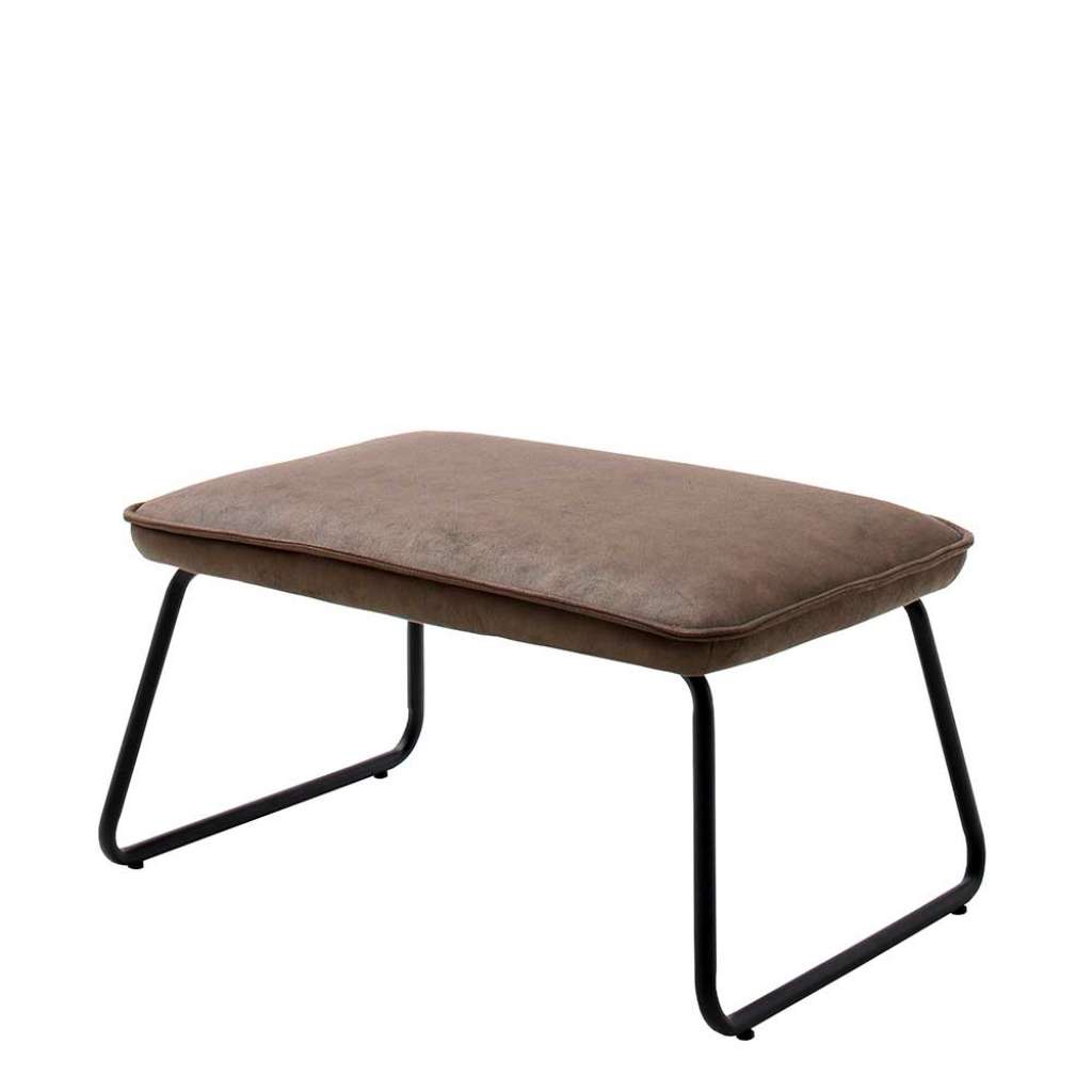 Hocker in Braun Microfaser Bügelgestell