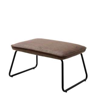 Hocker in Braun Microfaser Bügelgestell