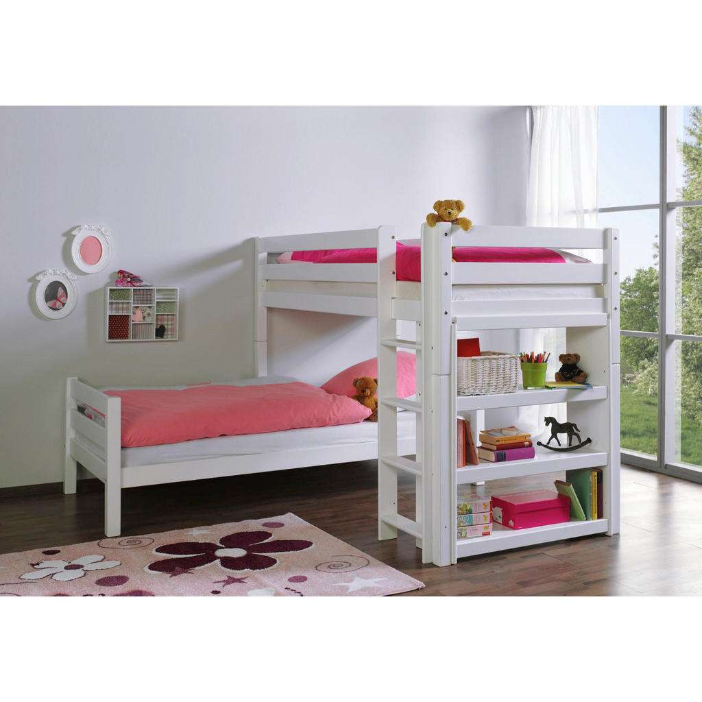 XXXL ETAGENBETT Buche massiv 90/200 cm Weiß
