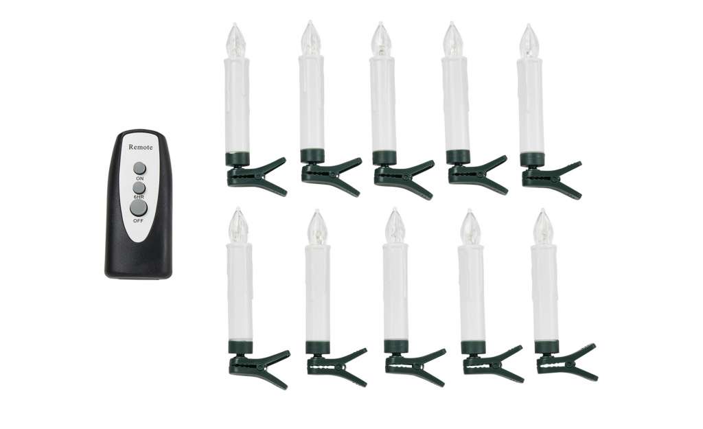 LED-Baumkerzen, 10er-Set ¦ weiß ¦ Kunststoff Weihnachten - Höffner