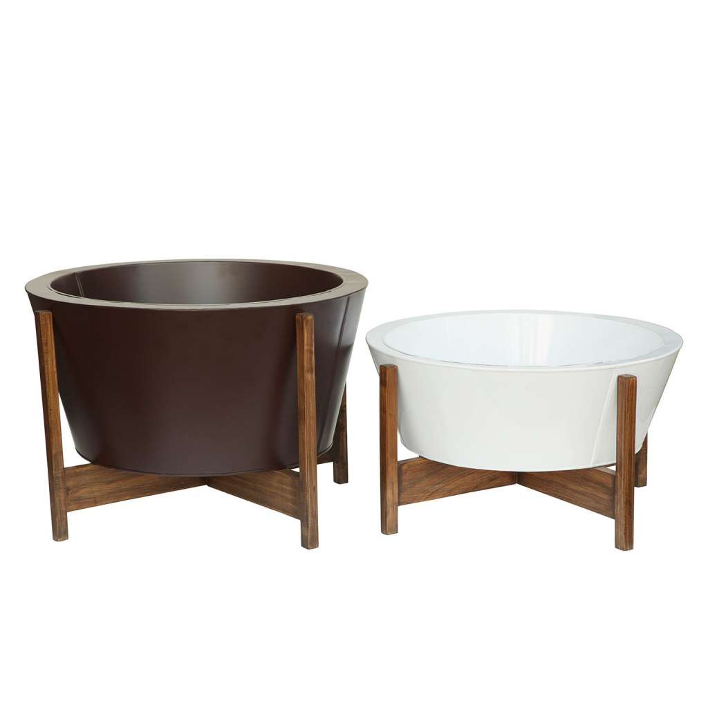 home24 Blumenstaender Houten (2-teilig)