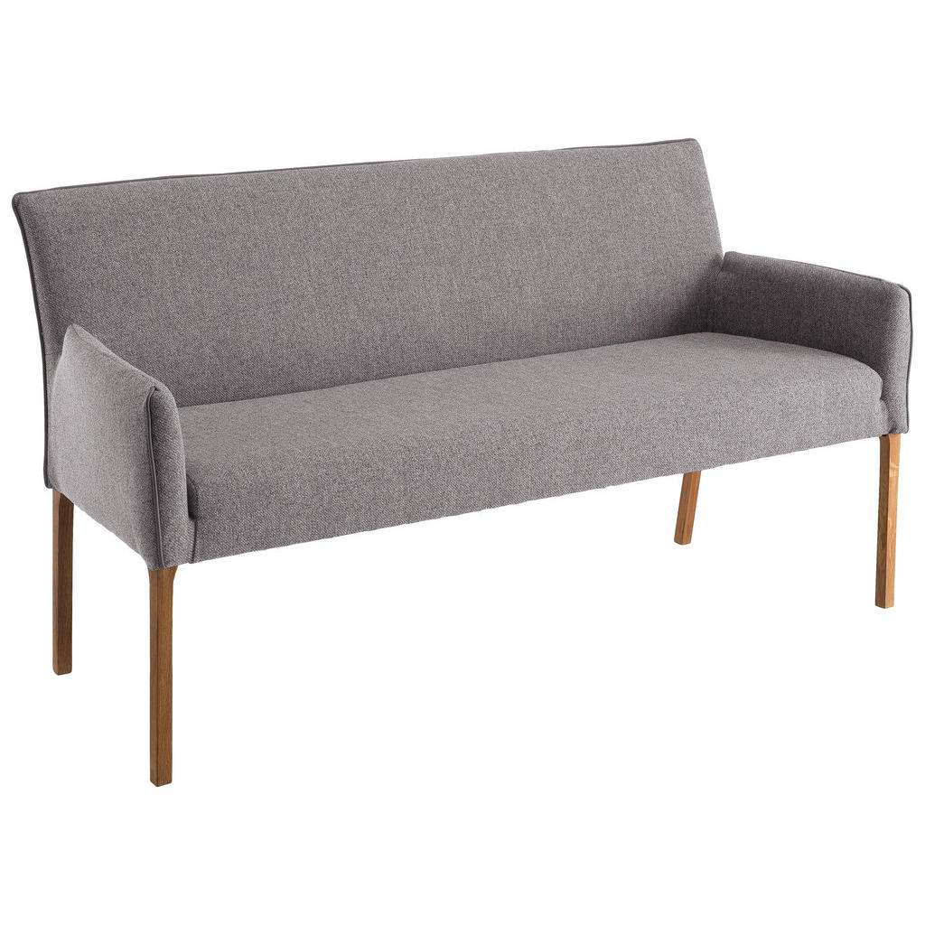 XXXL SITZBANK Webstoff Eiche massiv Grau