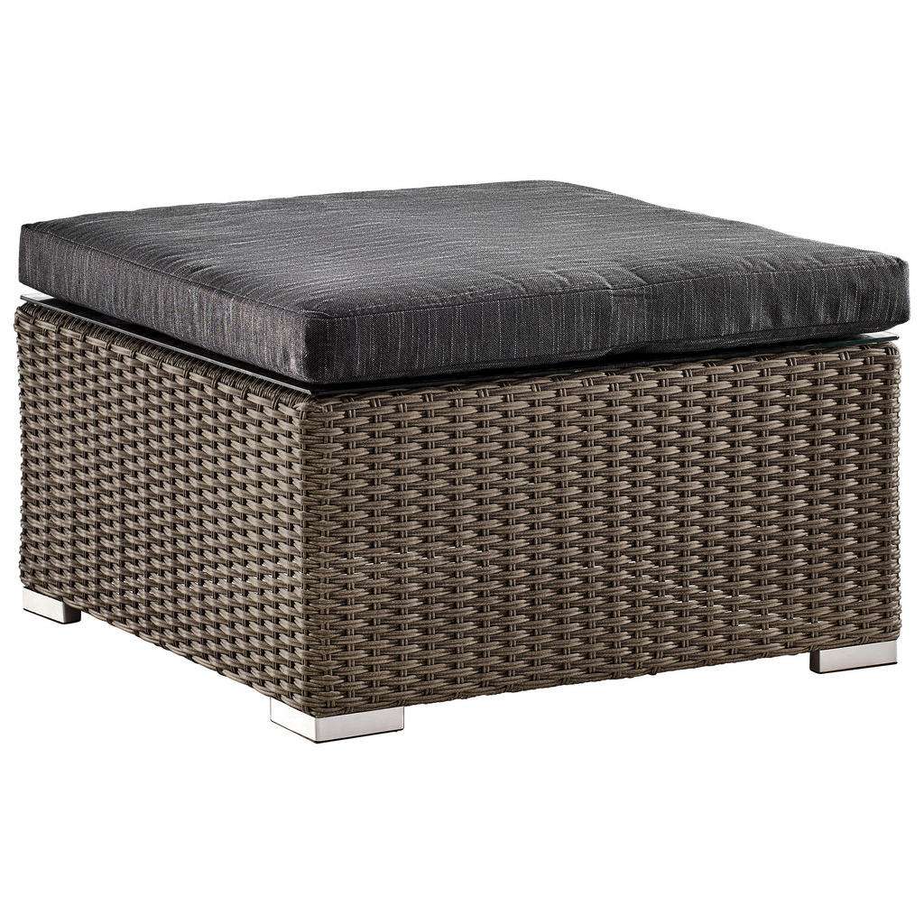 Ambia Garden LOUNGEHOCKER Weiß Kunststoffgeflecht Aluminium