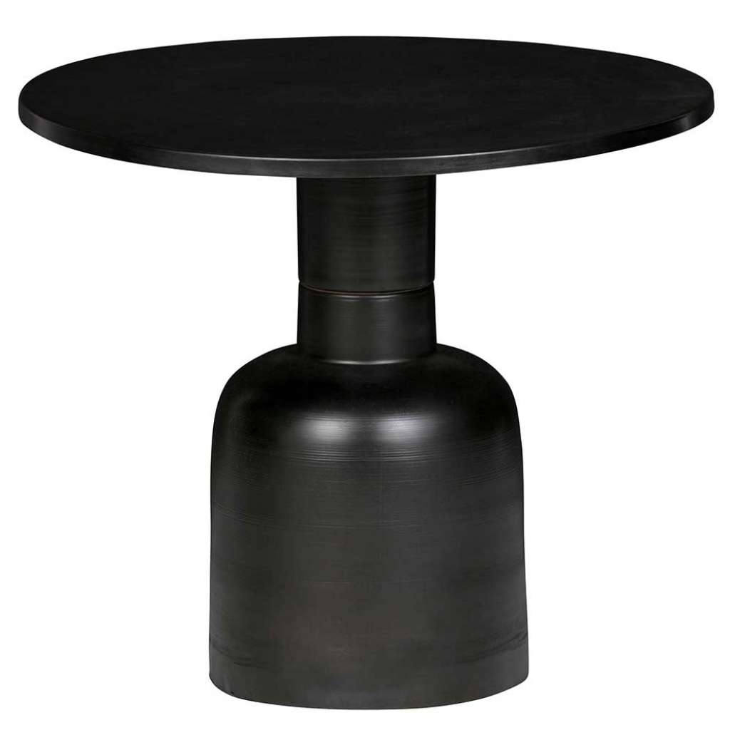 Zentralfußtisch in Schwarz rund