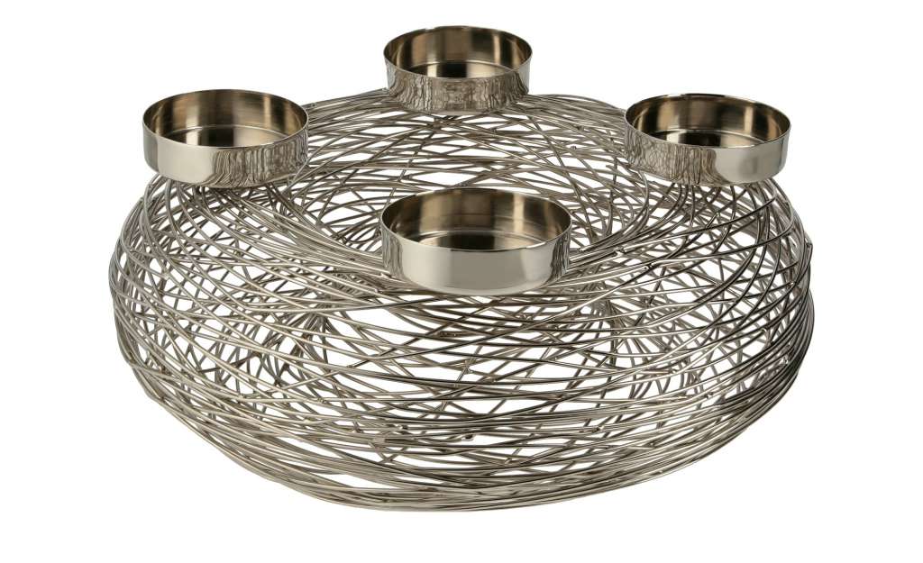 Kerzenständer ¦ silber ¦ Glas , Stahl ¦ Maße (cm): H: 13 Ø: [31.0] Dekoration > Kerzen & Lichter > Kerzenständer - Höffner
