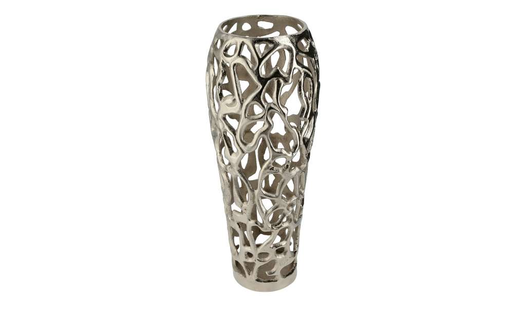 Deko-Vase ¦ silber ¦ Aluminum ¦ Maße (cm): H: 48 Ø: [20.0] Dekoration > Vasen - Höffner