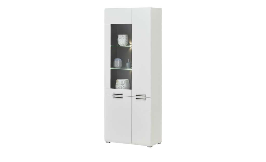 Vitrine  Neapel ¦ weiß ¦ Maße (cm): B: 70 H: 196 T: 37 Kommoden & Sideboards > Vitrinen - Höffner