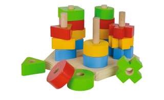 Eichhorn Steckplatte ¦ mehrfarbig ¦ Platte und Stäbe aus Kiefer massiv Bausteine aus Buche massiv Baby > Spielen > Lernspielzeug - Höffner