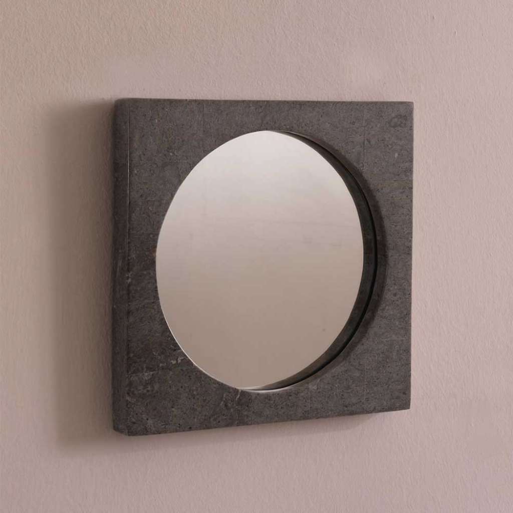 Design Spiegel in Grau Steinrahmen