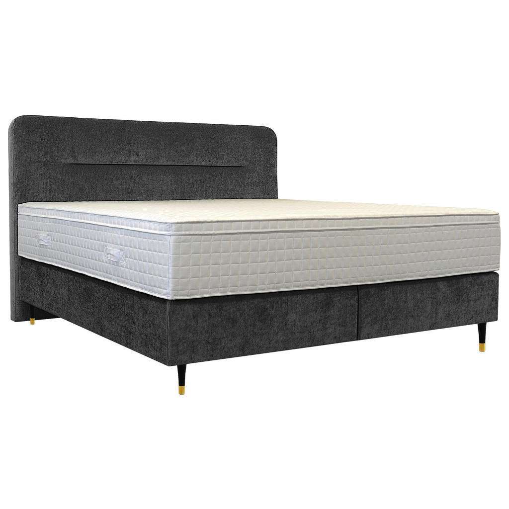 Elegando BOXSPRINGBETT 180/200 cm INKL. Topper, Grau