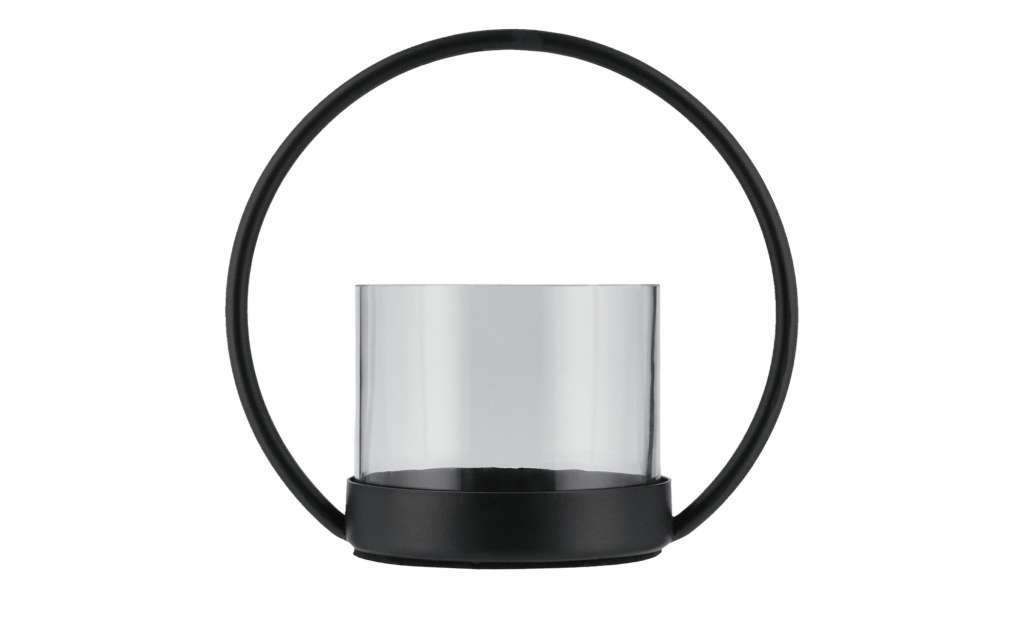 Windlicht ¦ schwarz ¦ Metall, Glas  ¦ Maße (cm): H: 13 Ø: [15.0] Dekoration > Laternen & Windlichter - Höffner