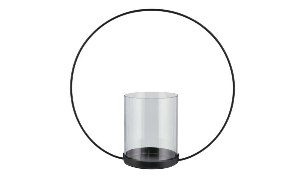 Windlicht ¦ schwarz ¦ Metall, Glas  ¦ Maße (cm): H: 35 Ø: [33.0] Dekoration > Laternen & Windlichter - Höffner