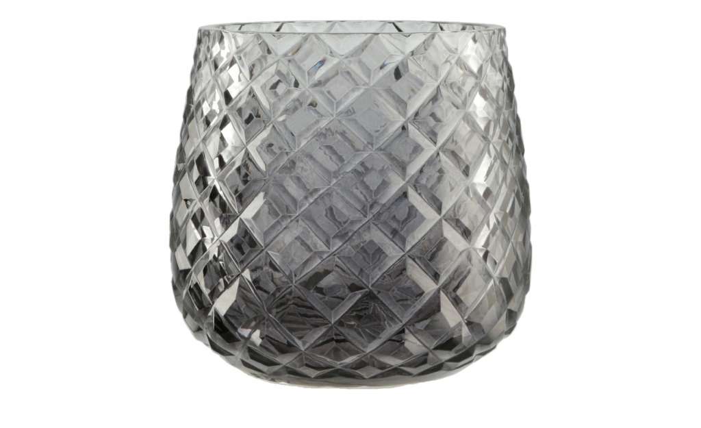 Windlicht ¦ grau ¦ Glas  ¦ Maße (cm): H: 9 Ø: [8.0] Dekoration > Laternen & Windlichter - Höffner