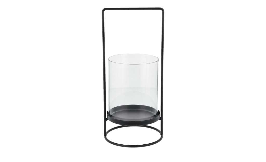 Windlicht ¦ schwarz ¦ Glas , Metall ¦ Maße (cm): H: 26 Ø: [12.0] Dekoration > Laternen & Windlichter - Höffner