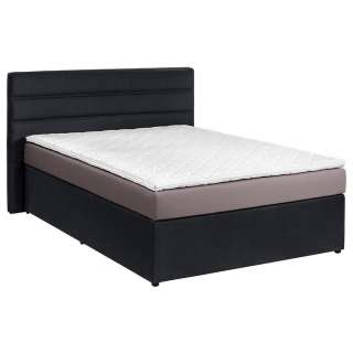 Carryhome BOXBETT Webstoff 140/200 cm INKL. Matratze, gepolstertes Kopfteil, Topper, Grau