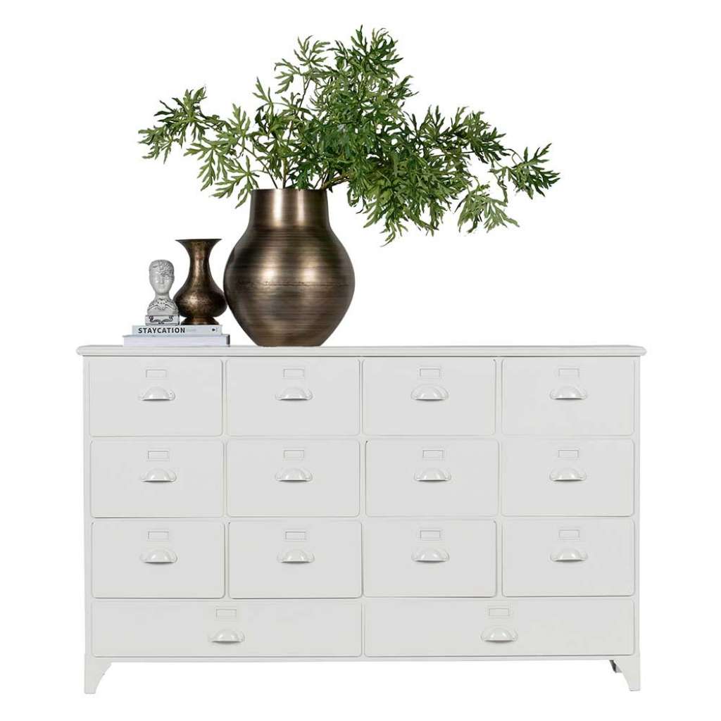 Schubladenschrank in Weiß Eisen