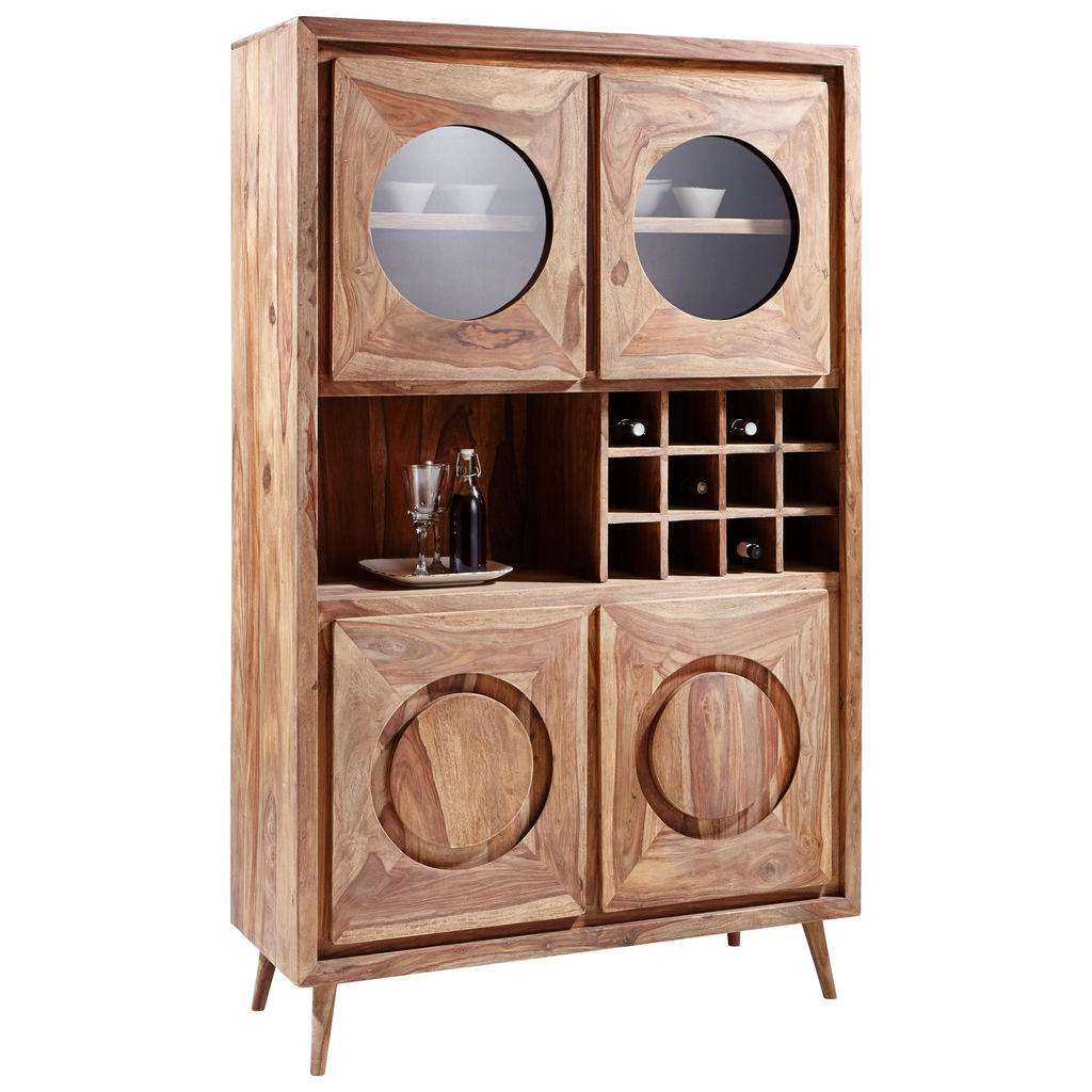 Landscape VITRINE Sheesham massiv Braun