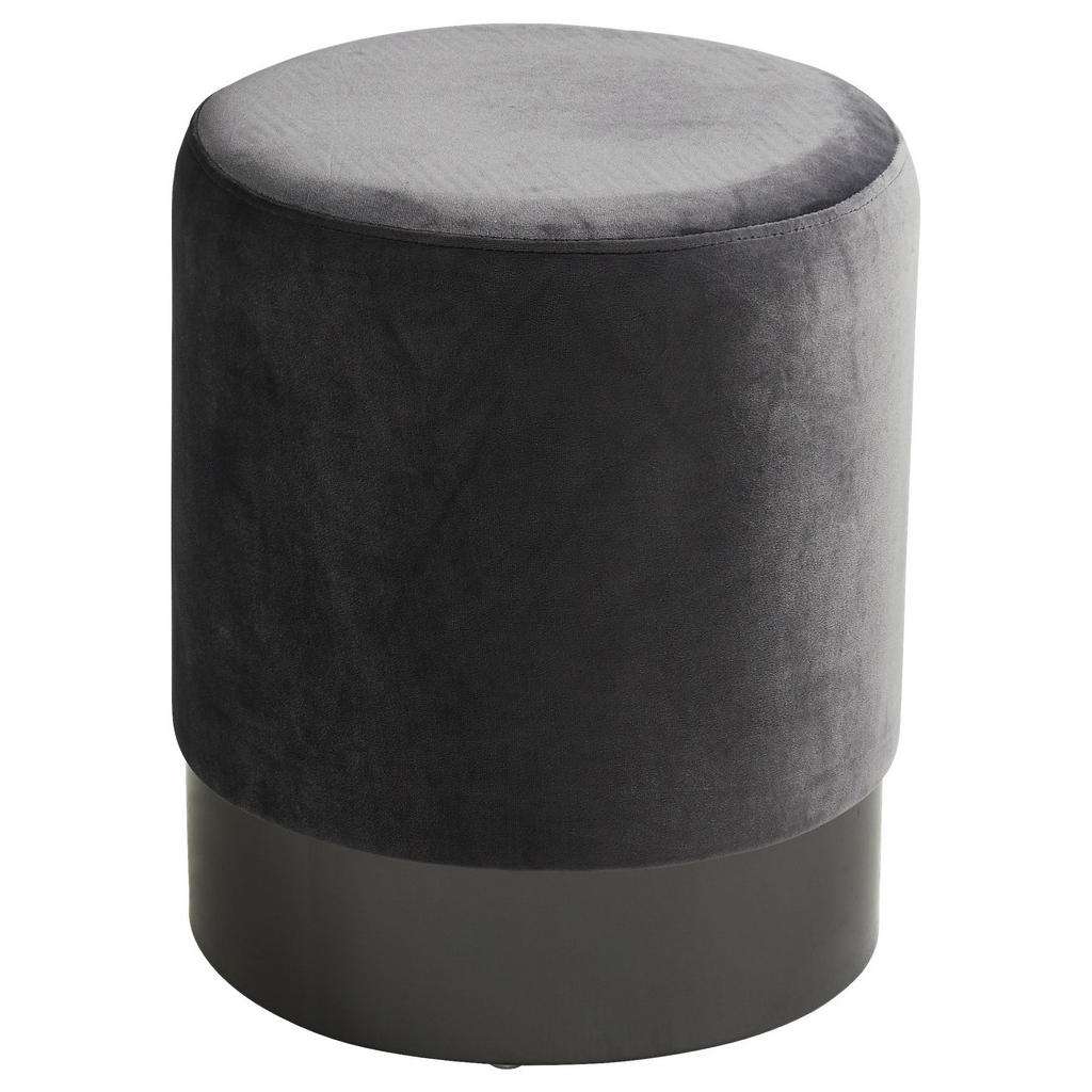 Xora HOCKER Samt Grau, Grau