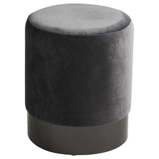 Xora HOCKER Samt Grau, Grau