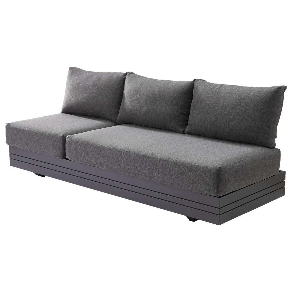 Zebra Süd LOUNGESOFA Aluminium, Grau, Grau