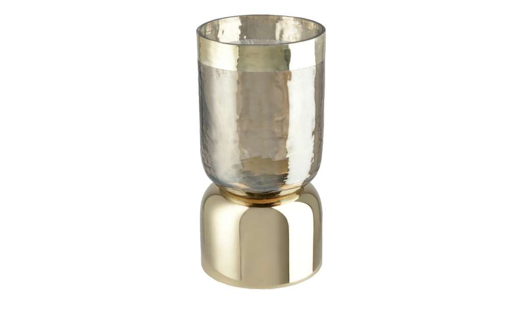 Windlicht ¦ gold ¦ Glas , Metall ¦ Maße (cm): H: 16 Ø: [8.0] Dekoration > Laternen & Windlichter - Höffner