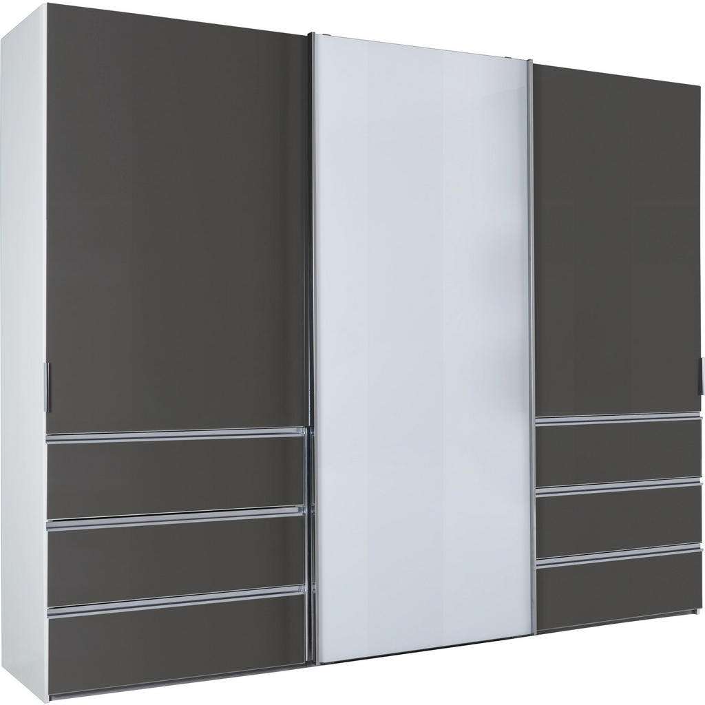 Novel SCHWEBETÜRENSCHRANK 3-türig Weiß, Grau