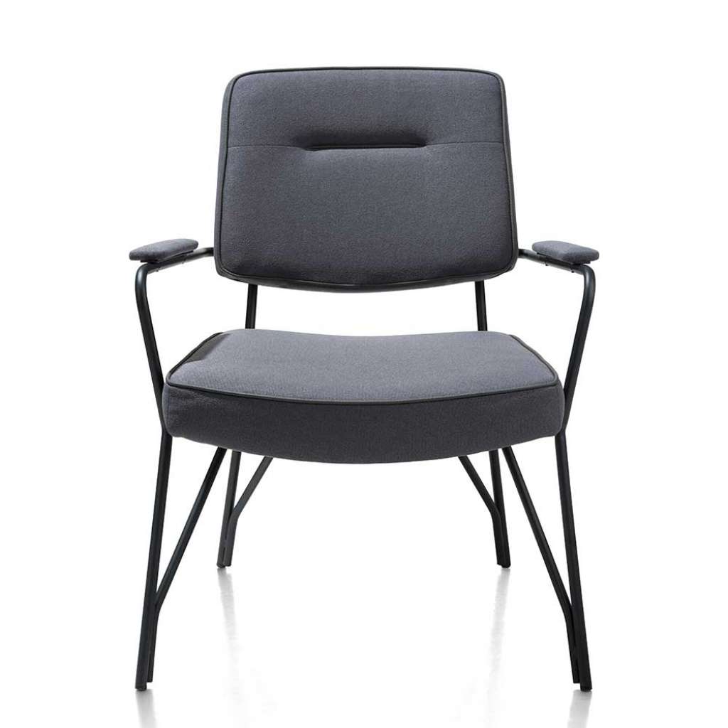 Wohnzimmer Sessel in Anthrazit Stoff modern