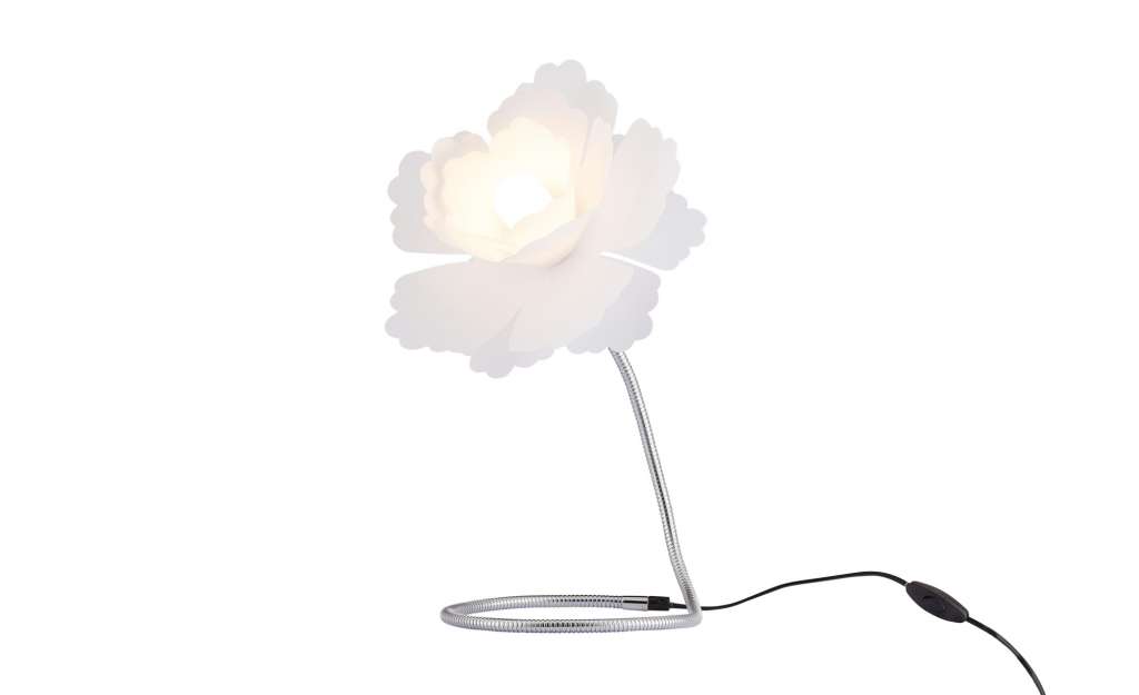 for friends Tischleuchte Flexarm und Blumen-Schirm weiß ¦ silber ¦ Maße (cm): H: 51 Ø: [33.0] Lampen & Leuchten > Innenleuchten > Tischlampen - Höffner