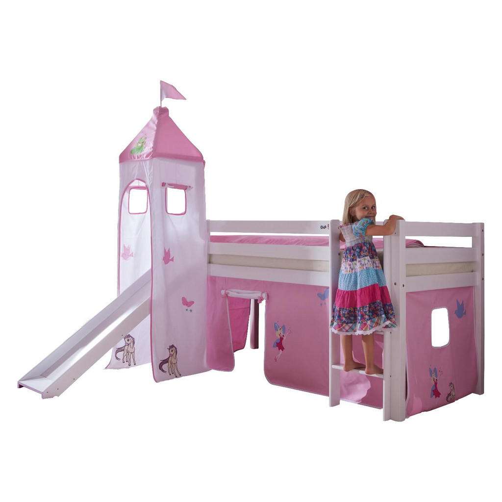 XXXL SPIELBETT Buche massiv 90/200 cm Weiß