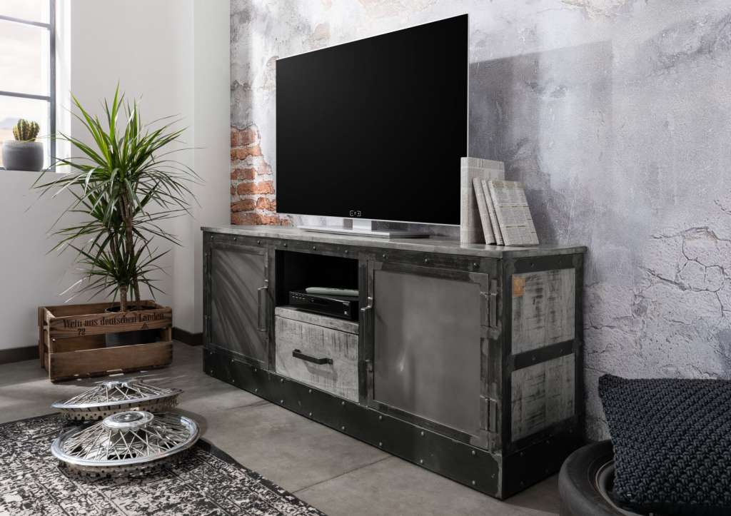 TV-Board Mango 150x40x60 grau lackiert HEAVY INDUSTRY #138