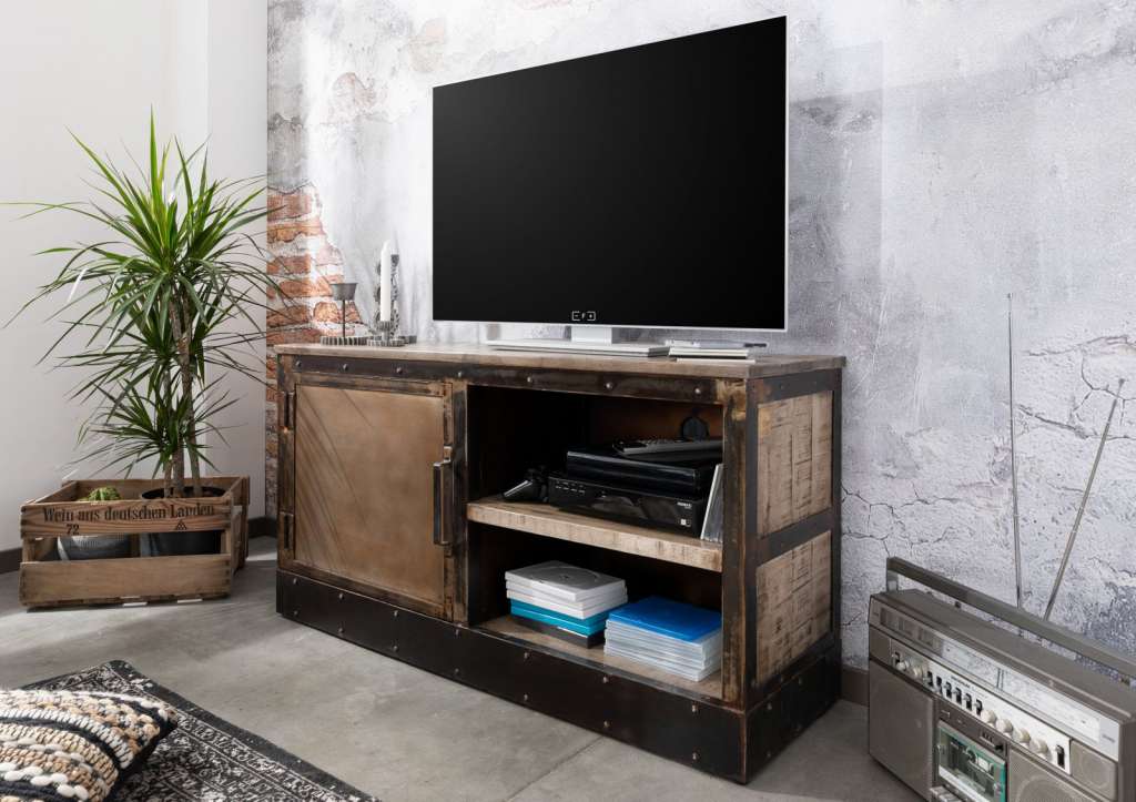 TV-Board Mango 120x40x62 braun lackiert HEAVY INDUSTRY #237