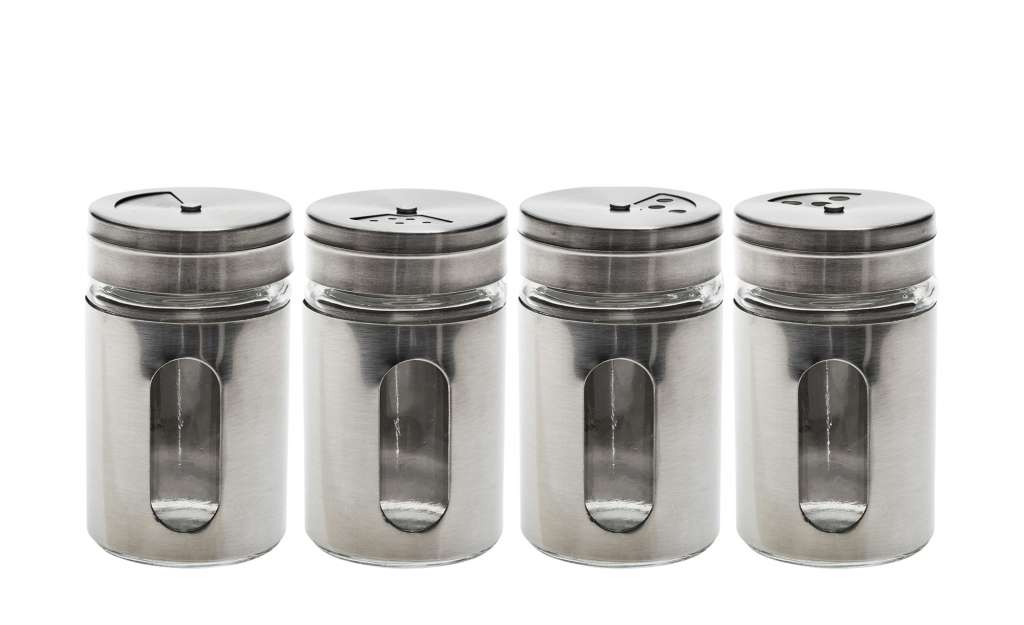 for friends Gewürzdosen, 4er-Set  Arlette ¦ silber ¦ Glas , Edelstahl ¦ Maße (cm): H: 8 Ø: [5.0] Küchenzubehör & Helfer > Pfefferstreuer & Gewürzmühlen - Höffner