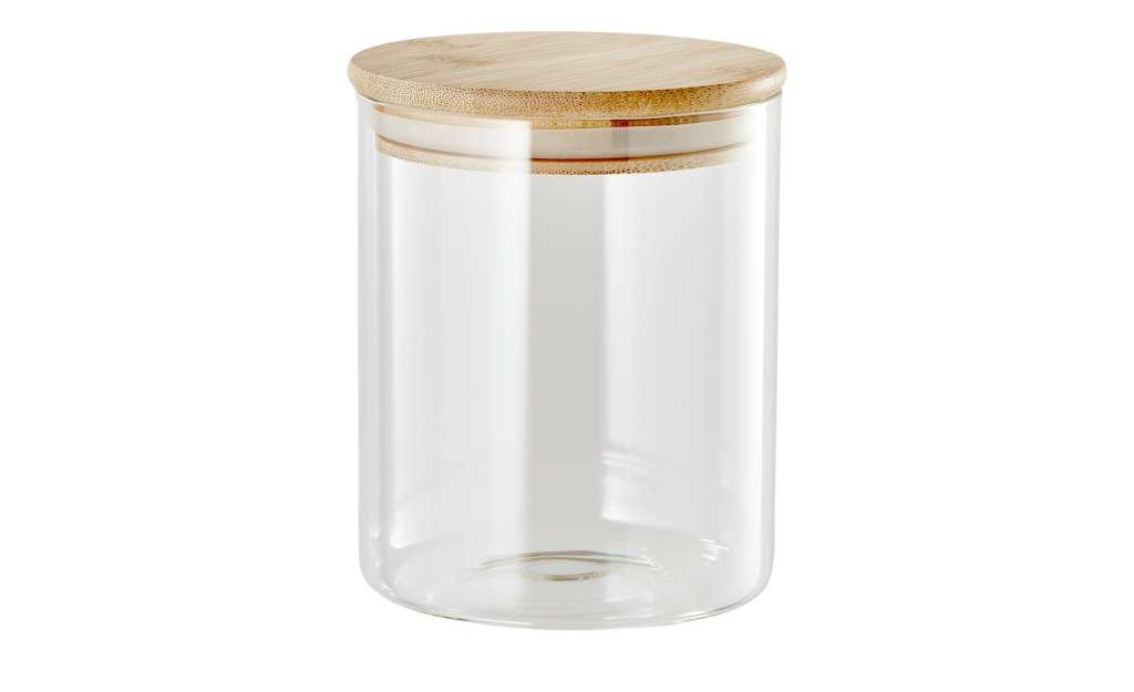 KHG Aufbewahrungsglas 12cm ¦ transparent/klar ¦ Glas , Bambus ¦ Maße (cm): H: 12 Ø: [10.3] Küchenzubehör & Helfer > Vorratsbehälter - Höffner