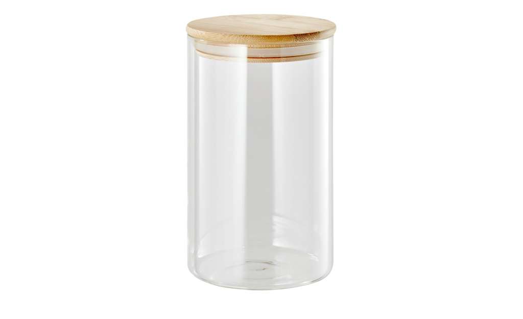 KHG Aufbewahrungsglas 17cm ¦ transparent/klar ¦ Glas , Bambus ¦ Maße (cm): H: 17 Ø: [10.3] Küchenzubehör & Helfer > Vorratsbehälter - Höffner