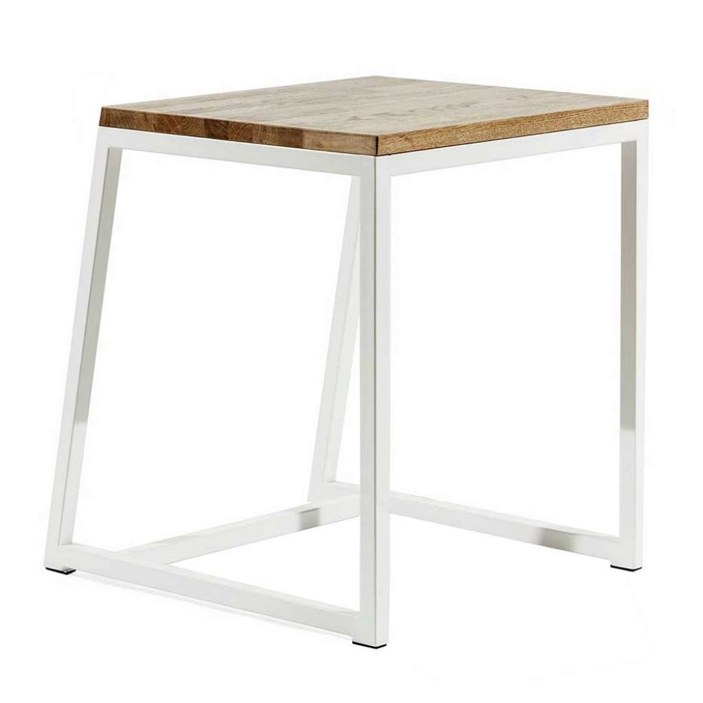 Hocker in Weiß Eiche furniert