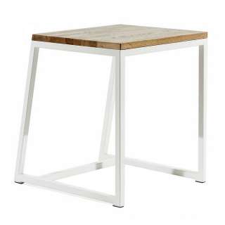 Hocker in Weiß Eiche furniert