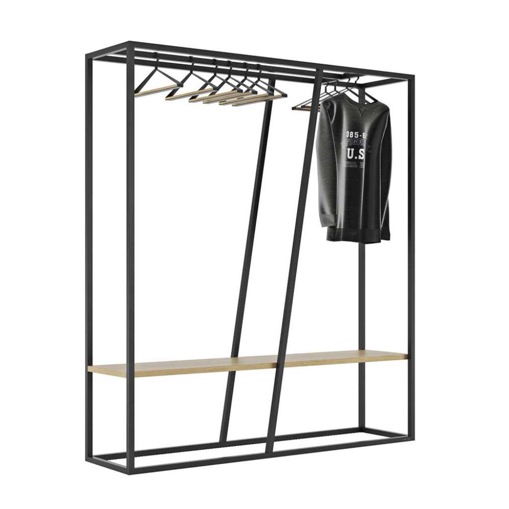 Kompaktgarderobe in Schwarz Eiche furniert