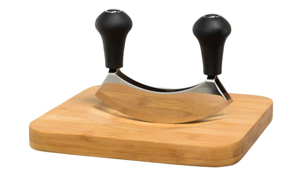 KHG Bambusbrett mit Wiegemesser ¦ holzfarben ¦ Bambus ¦ Maße (cm): B: 20 H: 2 Küchenzubehör & Helfer > Schneidebretter - Höffner